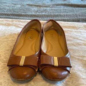 Michael Kors Kiera Leather Ballet Flats Camel - size 6